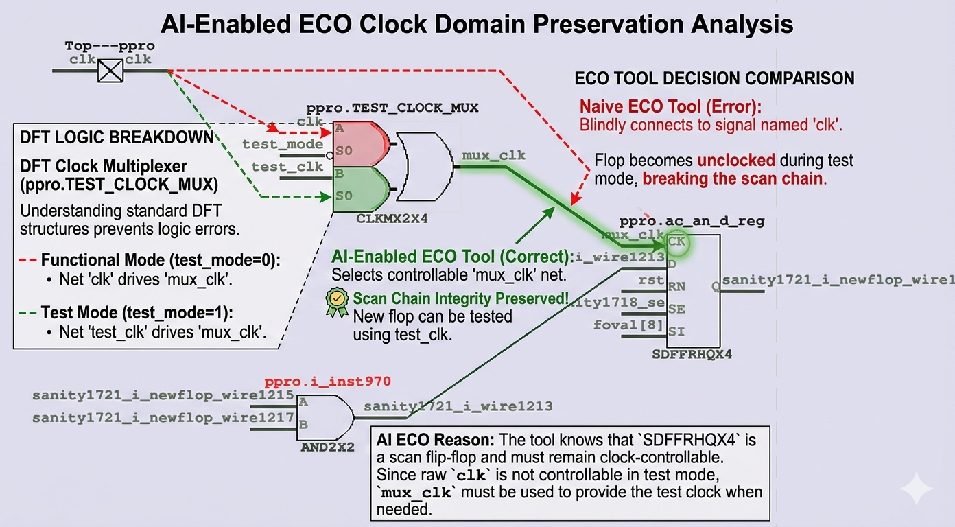 AI-Enabled ECO Clock Domain Preservation Analysis Diagram